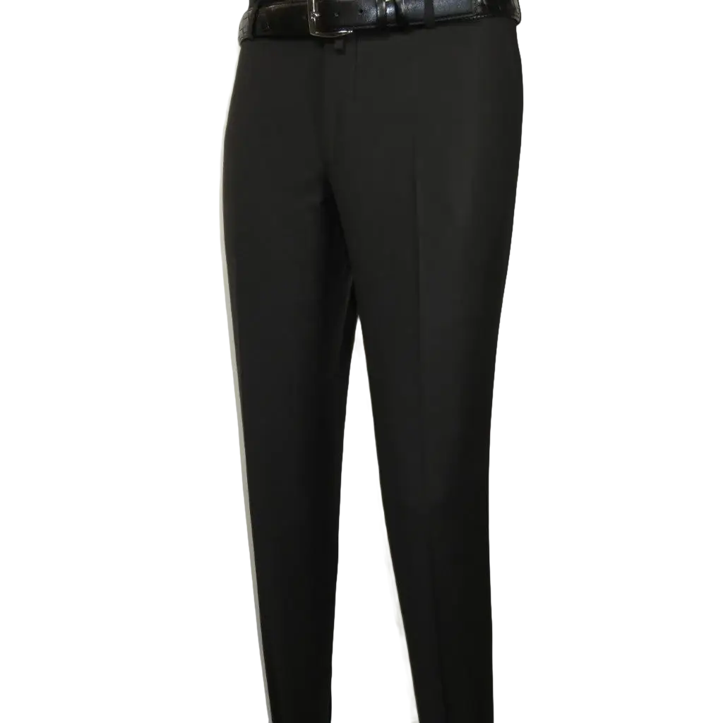 Men's MONO Turkey Slacks 100% Wool Plain Front Slim Fit 2502-01 Black