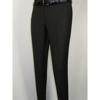 Men's MONO Turkey Slacks 100% Wool Plain Front Slim Fit 2502-01 Black
