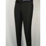 Men's MONO Turkey Slacks 100% Wool Plain Front Slim Fit 2502-01 Black