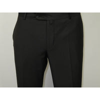 Men's MONO Turkey Slacks 100% Wool Plain Front Slim Fit 2502-01 Black