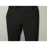 Men's MONO Turkey Slacks 100% Wool Plain Front Slim Fit 2502-01 Black
