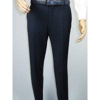 Men's MONO Turkey Slacks 100% Wool Plain Front Slim Fit 2502-02 Navy Blue