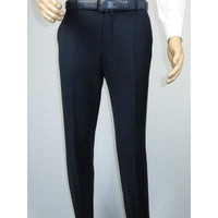 Men's MONO Turkey Slacks 100% Wool Plain Front Slim Fit 2502-02 Navy Blue