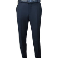 Men's MONO Turkey Slacks 100% Wool Plain Front Slim Fit 2502-02 Navy Blue