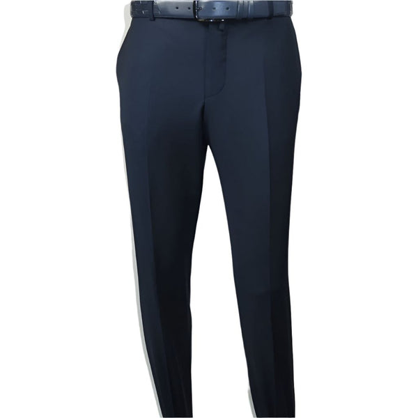 Men's MONO Turkey Slacks 100% Wool Plain Front Slim Fit 2502-02 Navy Blue