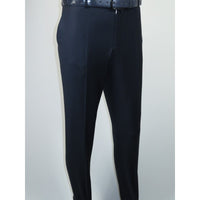 Men's MONO Turkey Slacks 100% Wool Plain Front Slim Fit 2502-02 Navy Blue