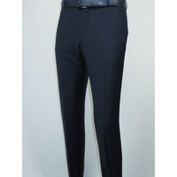 Men's MONO Turkey Slacks 100% Wool Plain Front Slim Fit 2502-02 Navy Blue