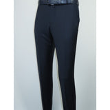 Men's MONO Turkey Slacks 100% Wool Plain Front Slim Fit 2502-02 Navy Blue
