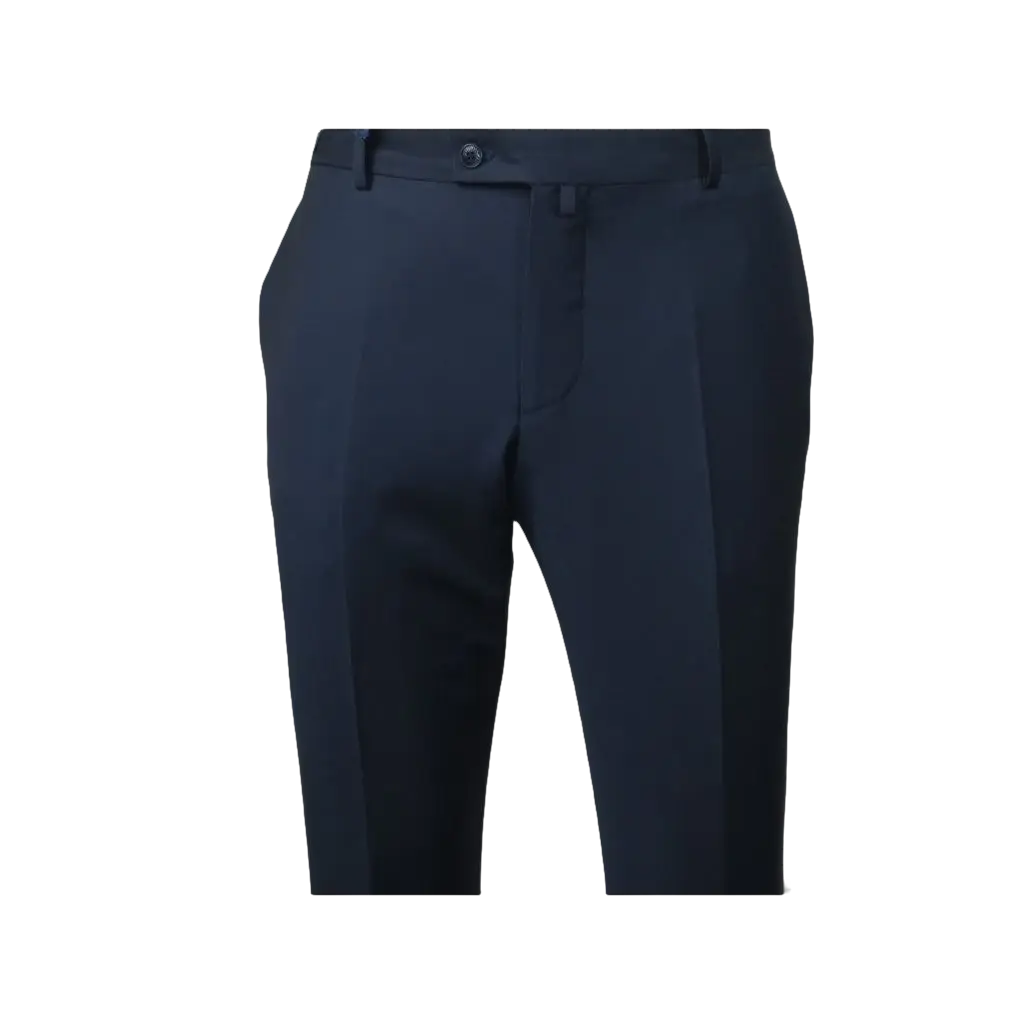 Men's MONO Turkey Slacks 100% Wool Plain Front Slim Fit 2502-02 Navy Blue