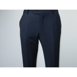 Men's MONO Turkey Slacks 100% Wool Plain Front Slim Fit 2502-02 Navy Blue
