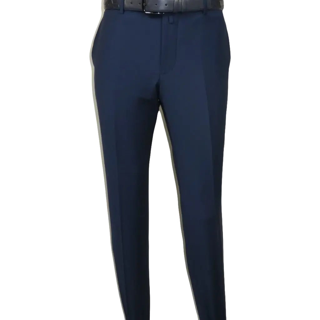 Men's MONO Turkey Slacks 100% Wool Plain Front Slim Fit 2502-04 Royal Blue