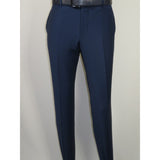 Men's MONO Turkey Slacks 100% Wool Plain Front Slim Fit 2502-04 Royal Blue