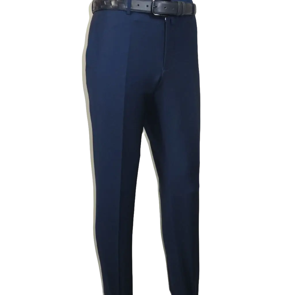 Men's MONO Turkey Slacks 100% Wool Plain Front Slim Fit 2502-04 Royal Blue