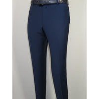 Men's MONO Turkey Slacks 100% Wool Plain Front Slim Fit 2502-04 Royal Blue