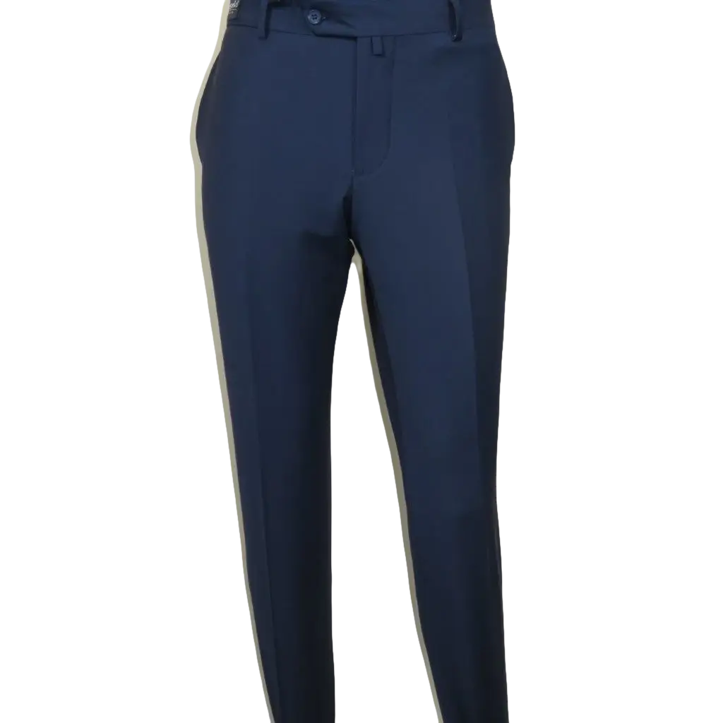 Men's MONO Turkey Slacks 100% Wool Plain Front Slim Fit 2502-04 Royal Blue