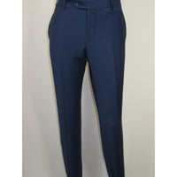 Men's MONO Turkey Slacks 100% Wool Plain Front Slim Fit 2502-04 Royal Blue