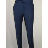 Men's MONO Turkey Slacks 100% Wool Plain Front Slim Fit 2502-04 Royal Blue