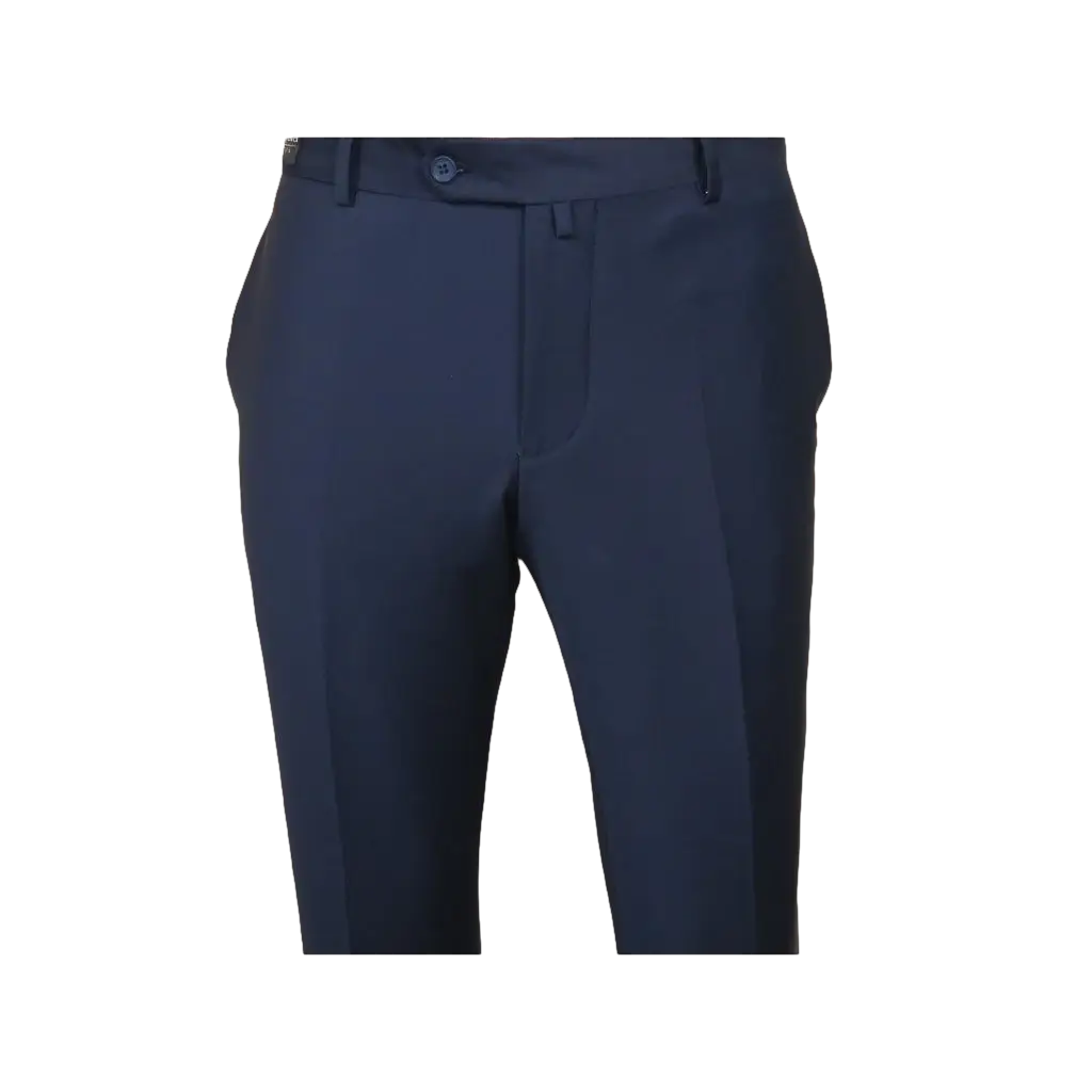 Men's MONO Turkey Slacks 100% Wool Plain Front Slim Fit 2502-04 Royal Blue