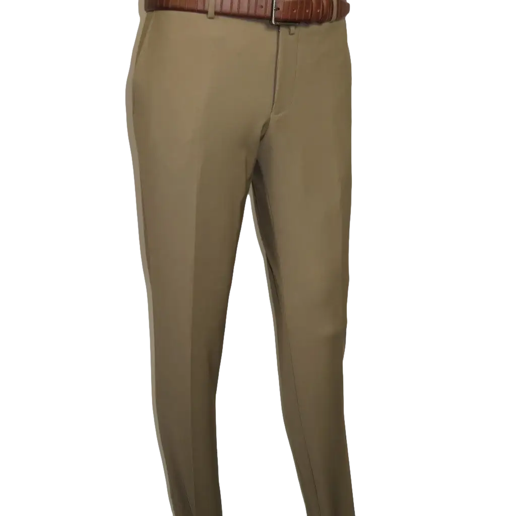 Men's MONO Turkey Slacks 100% Wool Plain Front Slim Fit 2502-7 Tan