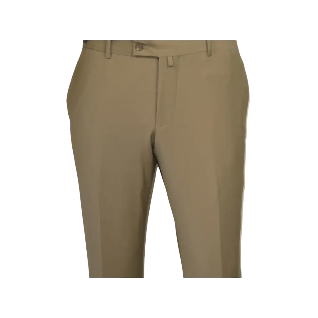 Men's MONO Turkey Slacks 100% Wool Plain Front Slim Fit 2502-7 Tan