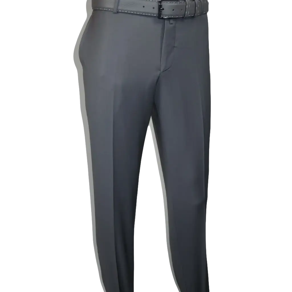 Men's MONO Turkey Slacks 100% Wool Plain Front Slim Fit 2502-08 Mid Gray