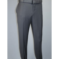 Men's MONO Turkey Slacks 100% Wool Plain Front Slim Fit 2502-08 Mid Gray