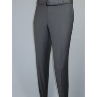 Men's MONO Turkey Slacks 100% Wool Plain Front Slim Fit 2502-06 Silver Gray