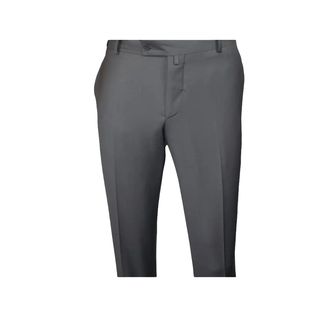 Men's MONO Turkey Slacks 100% Wool Plain Front Slim Fit 2502-08 Mid Gray
