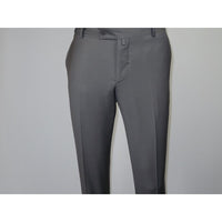 Men's MONO Turkey Slacks 100% Wool Plain Front Slim Fit 2502-06 Silver Gray