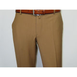 Men's MONO Turkey Slacks 100% Wool Plain Front Slim Fit 2502-10 Camel