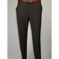 Men's MONO Turkey Slacks 100% Wool Plain Front Slim Fit 2502-11 D. Brown