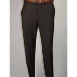 Men's MONO Turkey Slacks 100% Wool Plain Front Slim Fit 2502-11 D. Brown