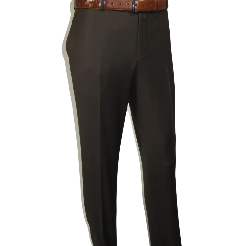 Men's MONO Turkey Slacks 100% Wool Plain Front Slim Fit 2502-11 D. Brown