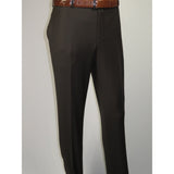 Men's MONO Turkey Slacks 100% Wool Plain Front Slim Fit 2502-11 D. Brown