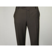 Men's MONO Turkey Slacks 100% Wool Plain Front Slim Fit 2502-11 D. Brown