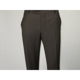 Men's MONO Turkey Slacks 100% Wool Plain Front Slim Fit 2502-11 D. Brown