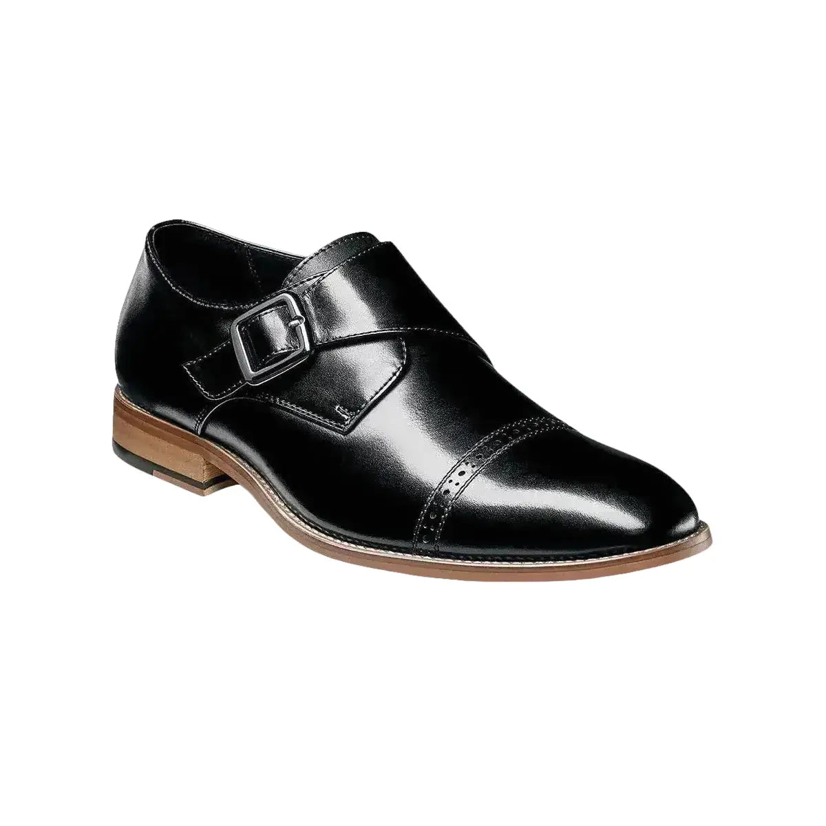 25162,Stacy Adams Leather Shoes Desmond Cap Toe Buckle Strap All Colors - J.Valintin Men's Wear Legend - 14559