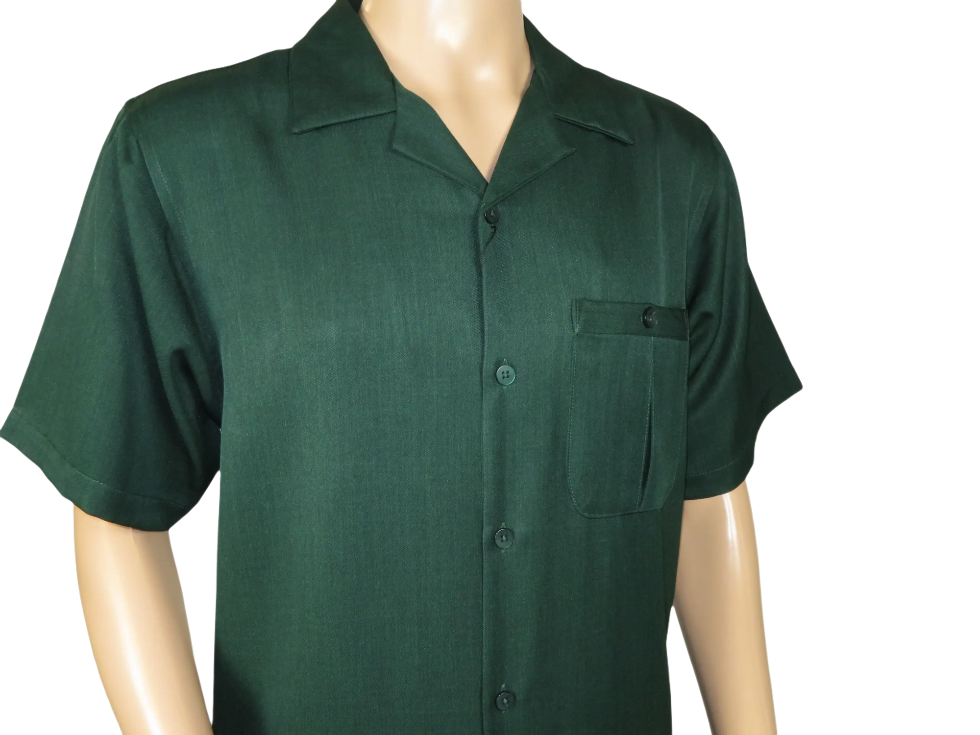 Men 2pc Walking Leisure Suit Short Sleeves By DREAMS 256-24 Hunter Green