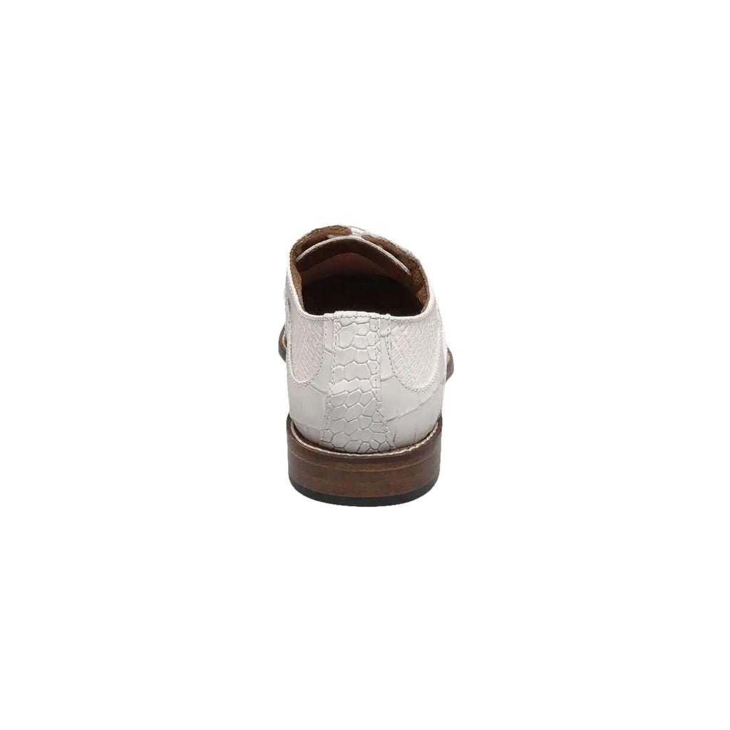 25630 - 100 Stacy Adams Tedesco Cap Toe Oxford Lizard Leather Dress Shoes White - J.Valintin Men's Wear Legend - 25630 - 100 White - 8.5