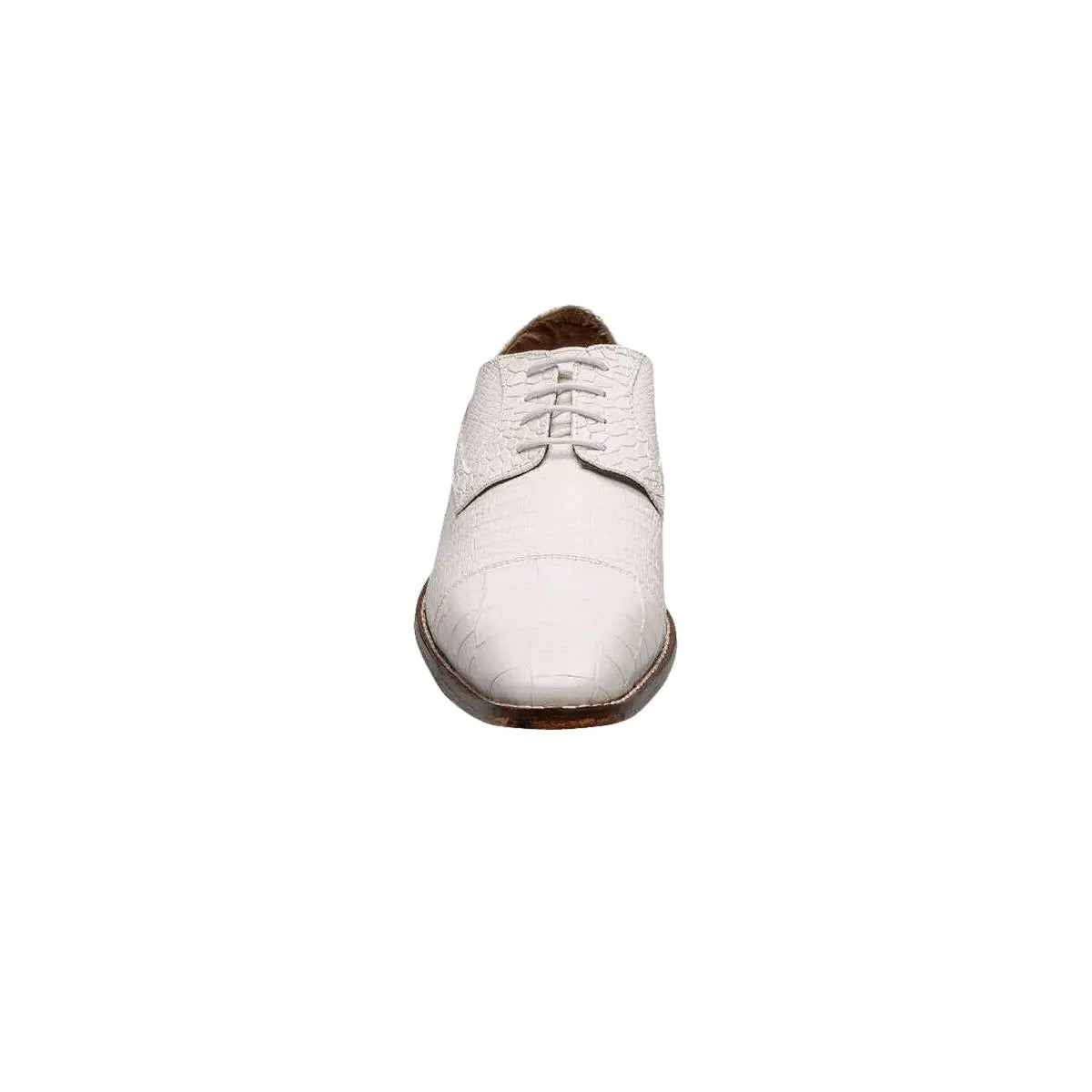 25630 - 100 Stacy Adams Tedesco Cap Toe Oxford Lizard Leather Dress Shoes White - J.Valintin Men's Wear Legend - 25630 - 100 White - 8.5