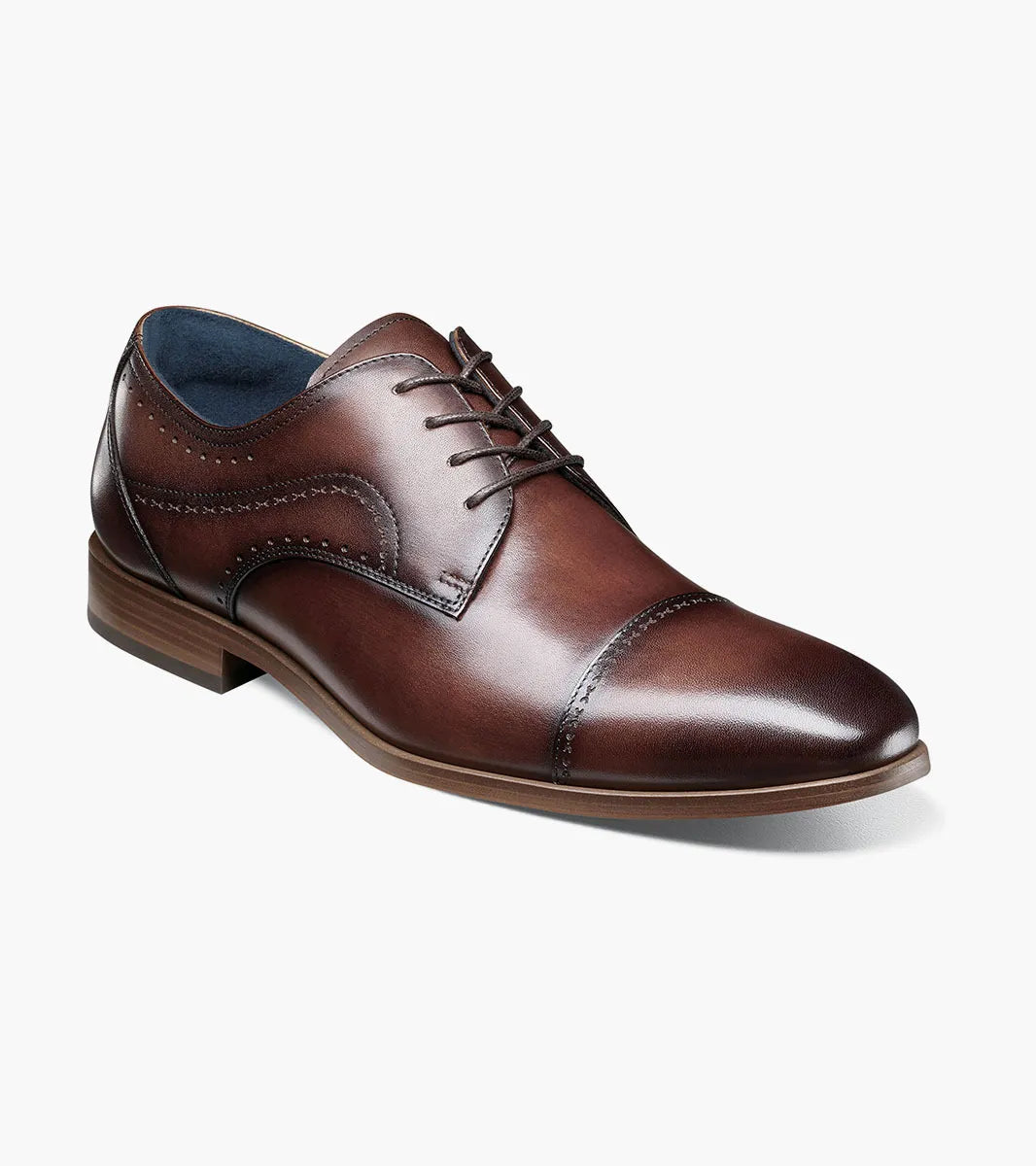 Stacy Adams Bryant Cap Toe Oxford Shoes Leather Brown 25634-200