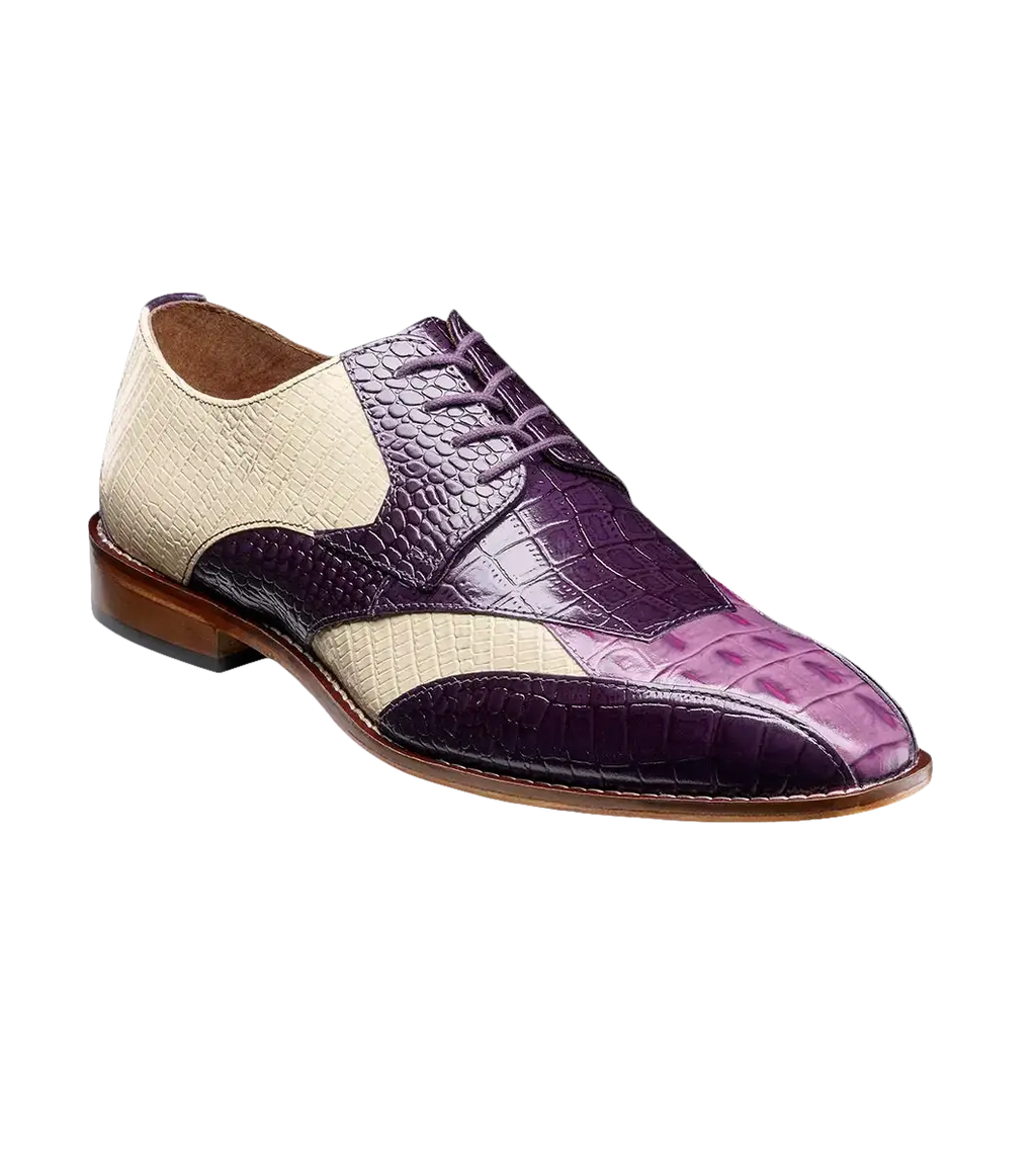 Stacy Adams Tristano Modified Bike Toe Oxford Shoes Purple Multi 25694-540