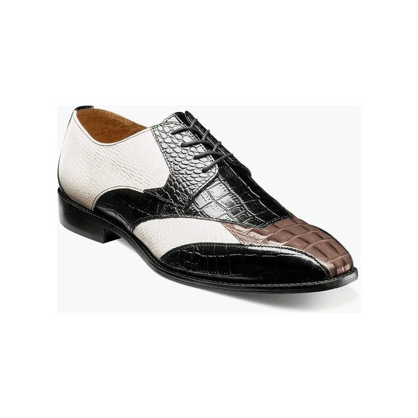 Stacy Adams Tristano Modified Bike Toe Oxford Shoes Black Gray 25694-910