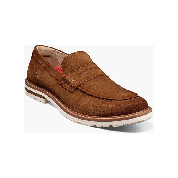 Stacy Adams Hopkins Moc Toe Penny Slip-On Shoes Brown Suede 25708-245