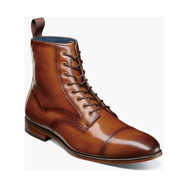 Stacy Adams Henry Cap Toe Lace Up Boot Leather Tan 25718-240