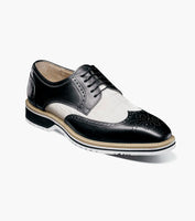 Stacy Adams Beaumont Wingtip Oxford Men's Shoes Black And White  25723-111