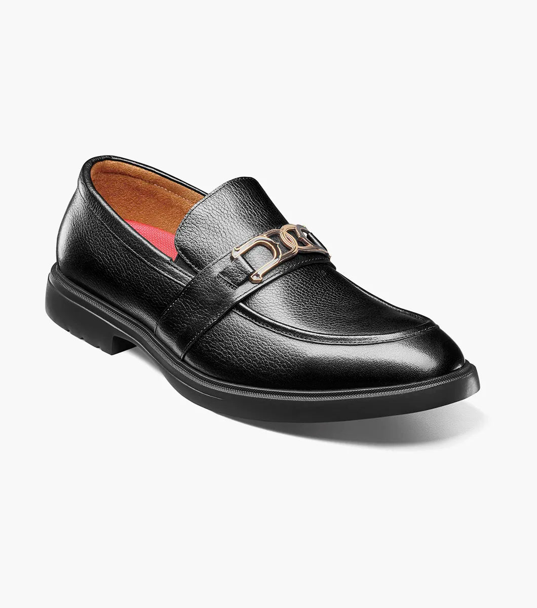 Stacy Adams Todridge Moc Toe Bit Slip On Shoes Black Tumbled 25729-007
