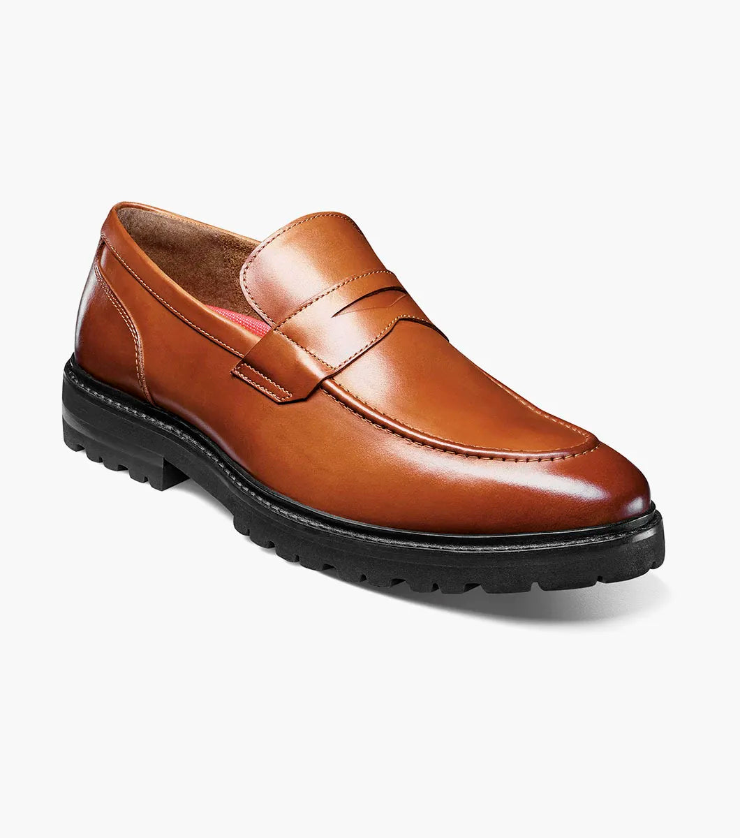 Stacy Adams Hayes Moc Toe Penny Slip On Shoes Leather Tan 25735-240