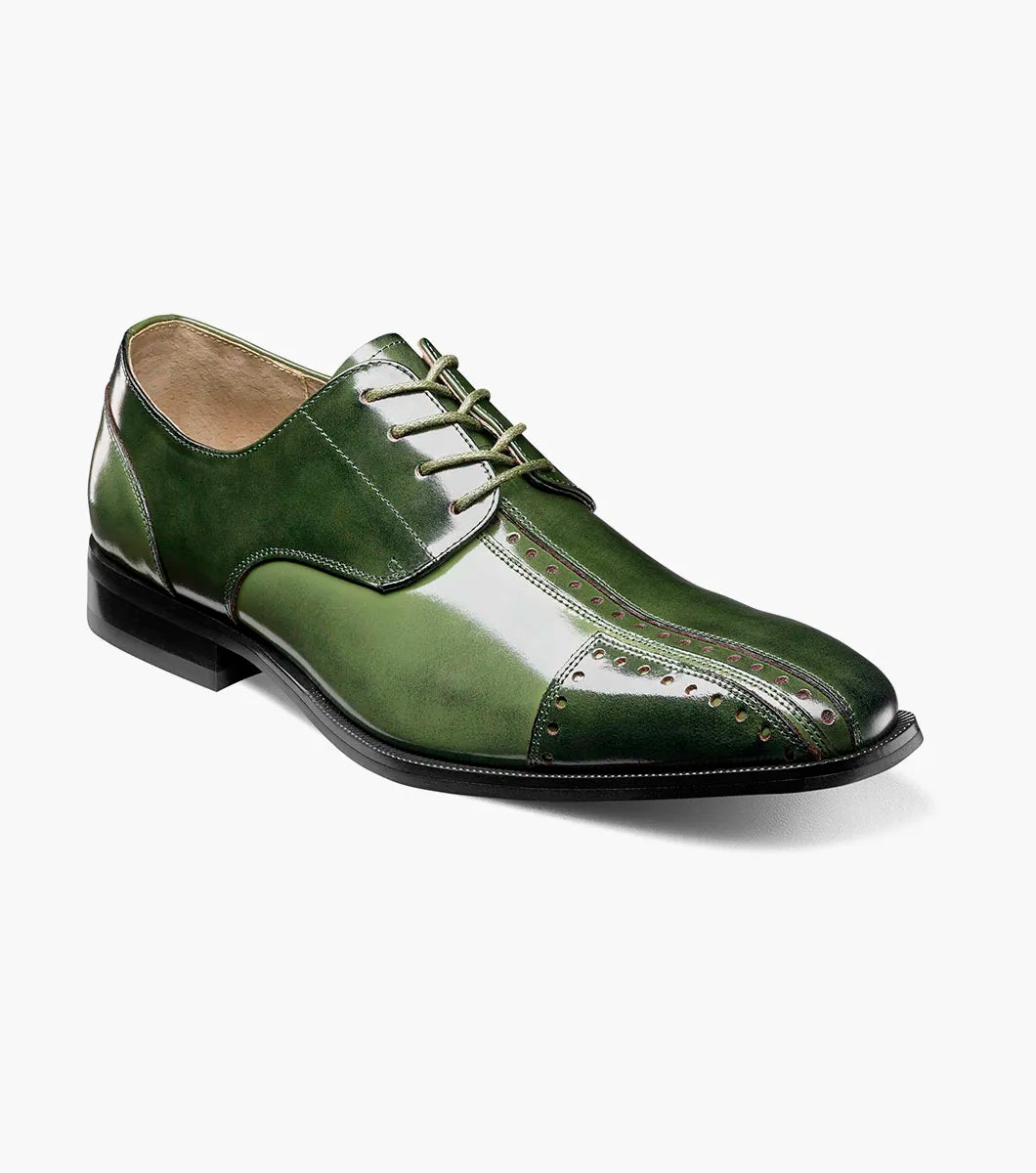 Stacy Adams Palmento Modified CapToe Oxford Dress Shoes Green Multi 25740-340