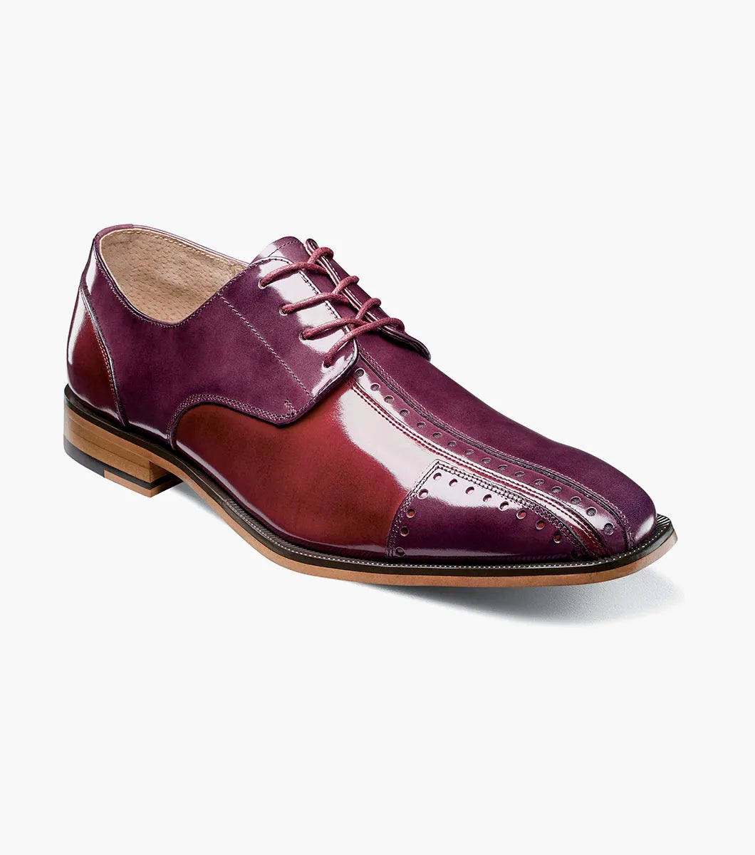 Stacy Adams Palmento Modified CapToe Oxford Dress Shoes Burgundy Multi 25740-641